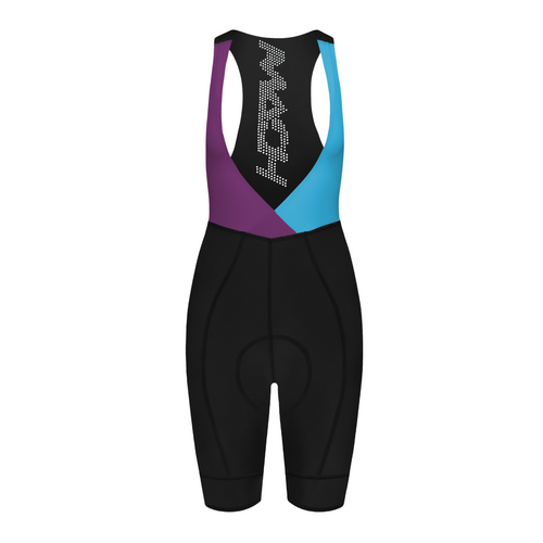 Women's Dynamic Evo Bibs - Black + Purple